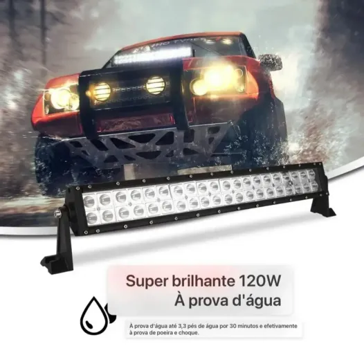 Farol de Barra Super Led 7D 120w Auxiliar
