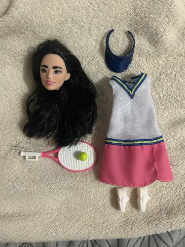 Cabeça e acessórios Barbie tenista