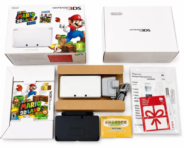 Console Nintendo 3DS Super Mario 3D Land Pack branco completo na caixa