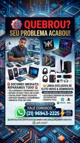Técnicos especializados em Celular, Notebook e Vídeo Game - Troca de Tela e Placa.