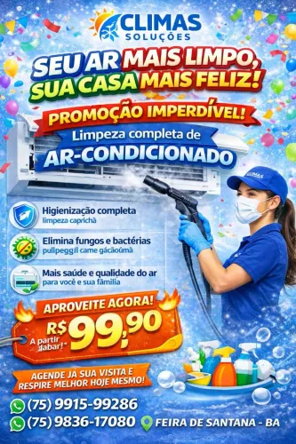 Limpezas, manutenção e instalação de ar condicionado ?