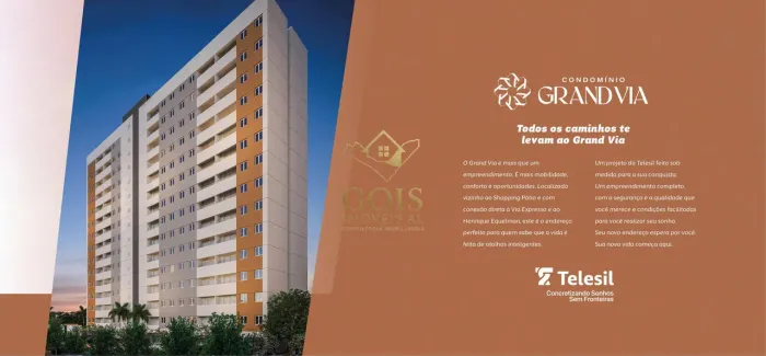 Apartamento 2 quartos, 1 suíte e varanda - GranVIA - TELESIL