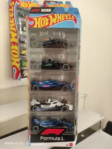 Miniaturas Fórmula 1 Hot Wheels - Pack com 5 Carros (2025)