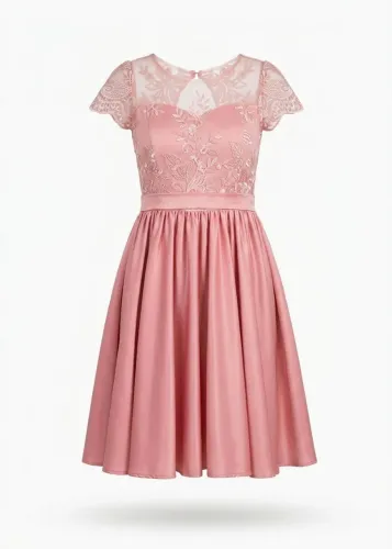? Vestido de Festa Rosa com Renda - Usado Apenas 1 Vez | Estado de Novo ?