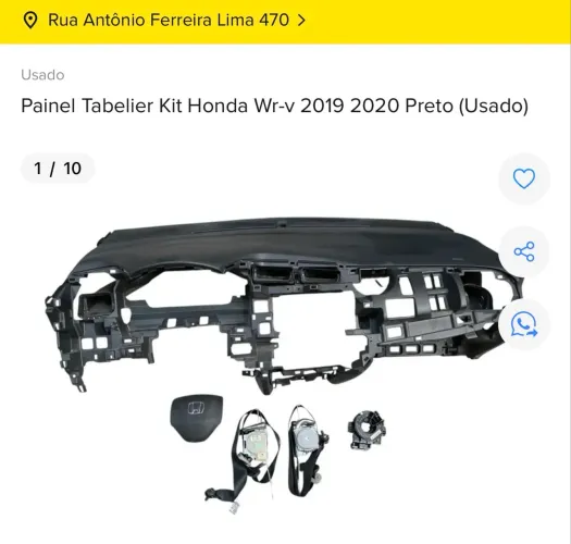 KIT AIRBAG HONDA WR-V 2019 2020 COM NF E GARANTIA 