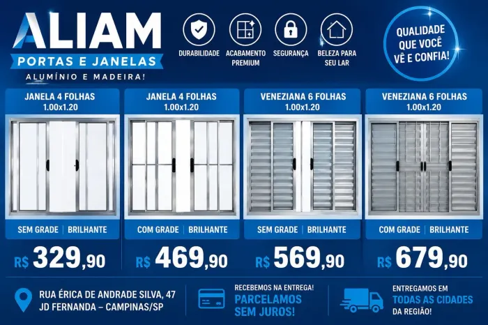 Super promoção Portas e Janelas Alumínio e Madeira *