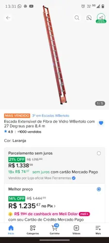 VENDO ESCADA EXTENSÍVEL NOVA LACRADA 