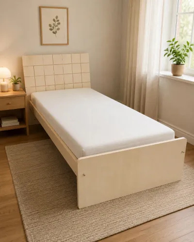 Cama solteiro madeira maciça líder interiores