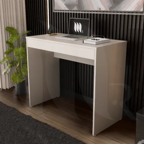 Escrivaninha Moderna Premium 1 Gaveta - 100% MDF Palha Trama- Pronta Entrega!