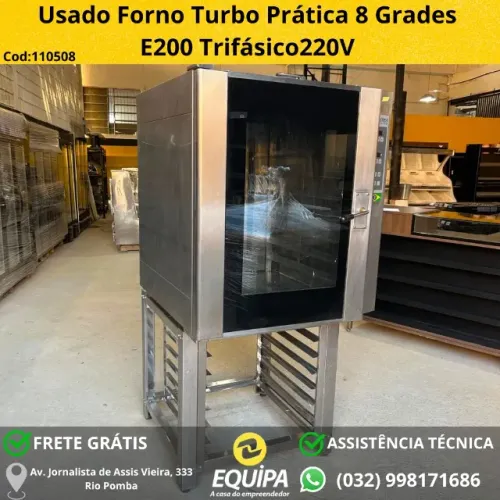 Forno Turbo Prática 8 Grades E200 Trifásico 220V Usado