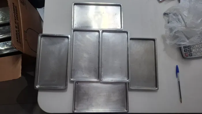 6 bandejas inox/ metal