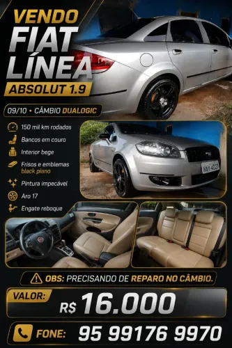 Fiat Linea Absolute 1.9/1.8 Flex Dualogic 4P 2010