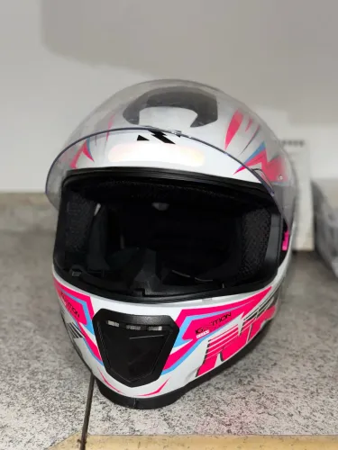 capacete norisk razor ghost branco rosa 56cm