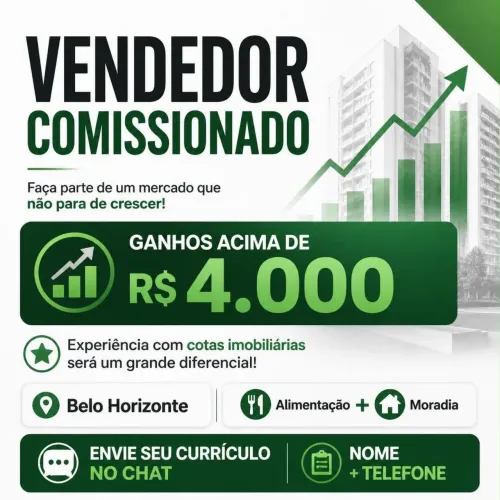 Vendedor , consultor de cota imobiliária sem experiência