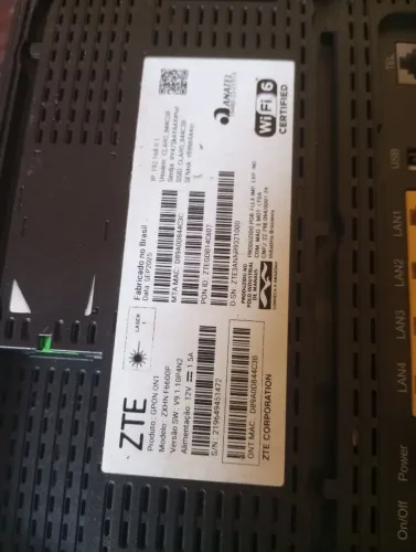 Roteador wi-fi ZTE 5g pra hoje