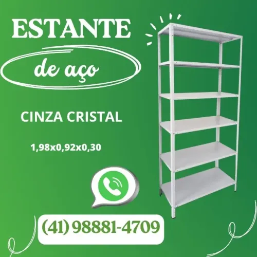 Estante de aço nova com 6 prateleiras