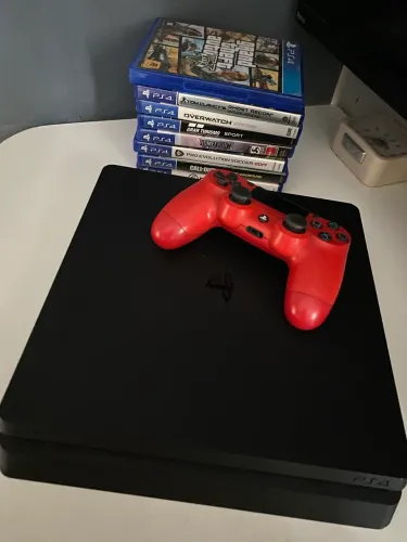 PS4 SLIM + CONTROLE + VÁRIOS JOGOS ? PRONTO PRA JOGAR! ?