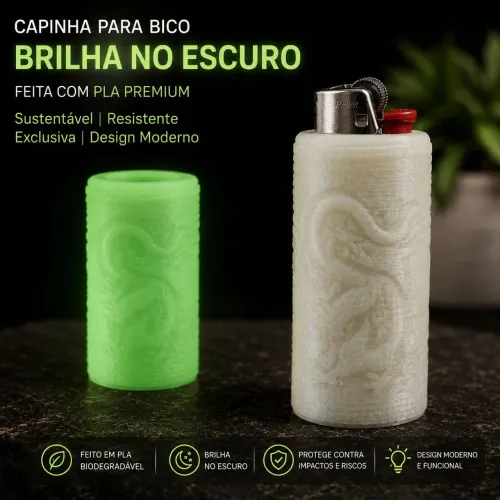 Capa para Bic 3d que brilha no escuro