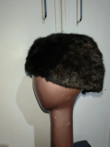 Chapéu vintage de pele