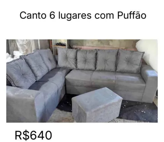 - sofá canto 6 lugares + puff grande de brinde - direto de fábrica