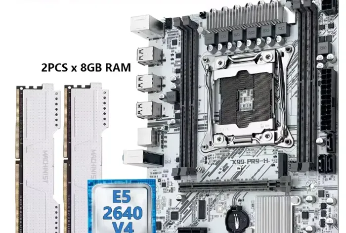 Kit de Placa-Mãe MACHINIST Branca X99+Xeon E5 2640 V4 + Memória RAM DDR4 2*8G=16GB