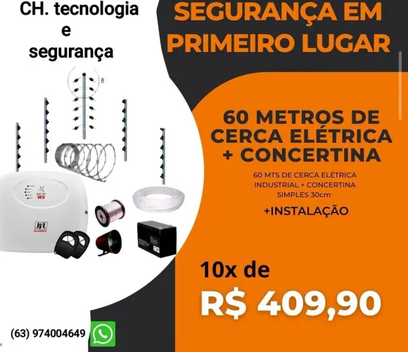 Cerca elétrica e concertina 