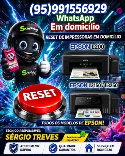 Reset das almofadas e Reset de impressoras em domicílio