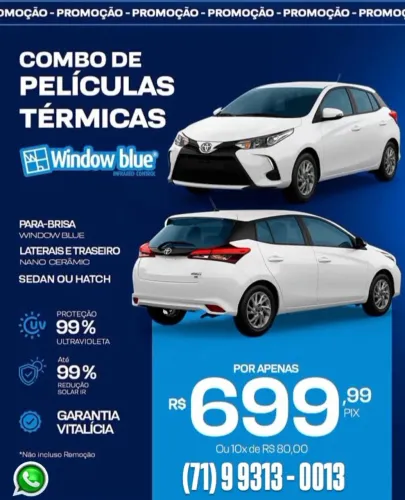 Película Window Blue Premium Cerâmica Fotocromática Térmica 
