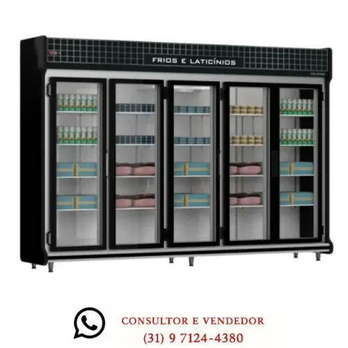 Refrigerador Expositor 3,5 Portas Preto Polo Frio