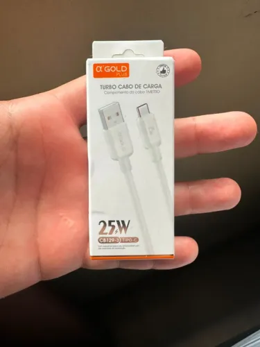 Cabo 25w Turbo USB - TIPOC A'Gold - Branco - Lacrado