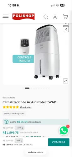 Climatizador de Ar Air Protect WAP Polishop