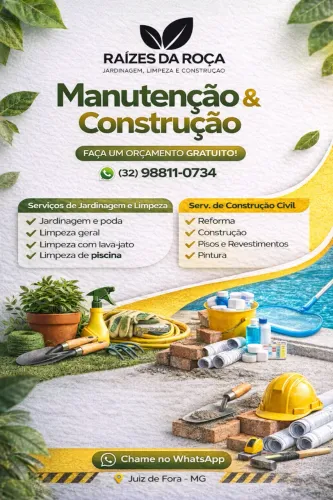 Jardinagem, Limpeza de piscina e Construção Civil