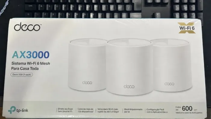 ROTEADOR TP-LINK DECO X50 (KIT COM 3 UNIDADES) ? NOVO E LACRADO NA CAIXA ORIGINAL