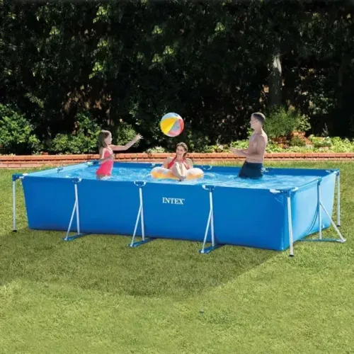 Piscina Estrutural Retangular 7.127 Litros Intex Com Bomba e Filtro 127V