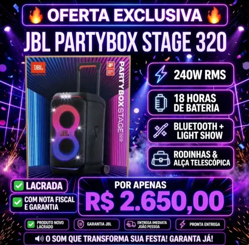 JBL PARTYBOX 320 LACRADA NOTA DISCAL E GARANTIA. 