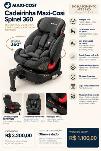 Cadeirinha Maxi Cosi Spinel 360º
