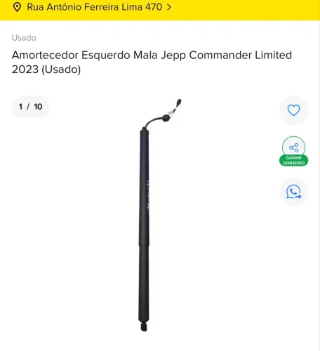 AMORTECEDOR DE MALA ELÉTRICO LADO ESQUERDO JEEP COMMANDER LIMITED 2023