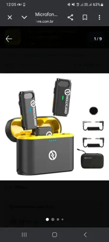 Microfone Lapela Duplo Sem Fio Smartphones Hollyland Lark M1 Cor Preto