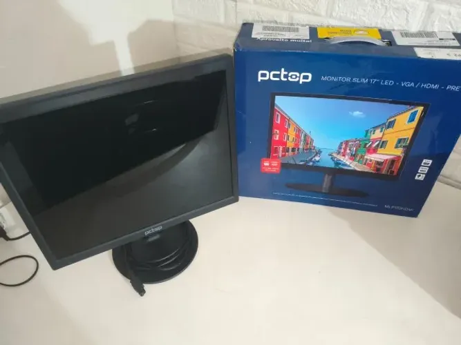 Monitor LED 17" PCTOP Slim - HDMI / VGA (Preto)
