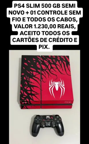 Ps4 slim 500 gb funcionado perfeitamente aceito cartão
