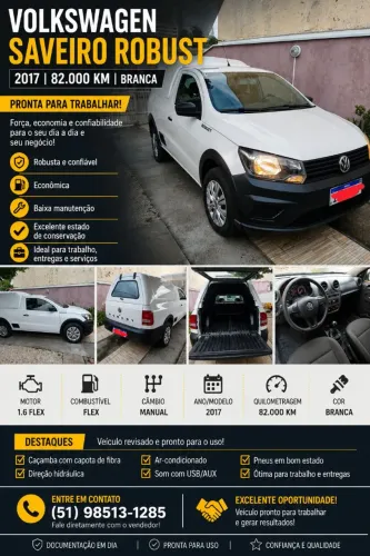 Volkswagen Saveiro Robust 1.6 Total Flex 8V 2017