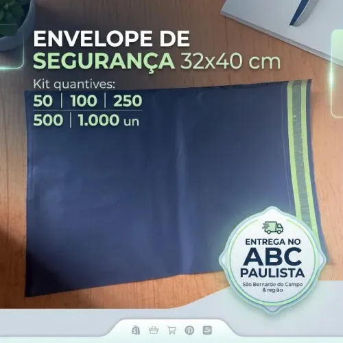 Envelope de segurança 32x40 kit 1.000 peças Cinza , Sedex , Ecommerce temos kit menores