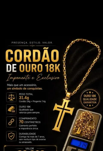 Cordão de ouro 18k 31.4g