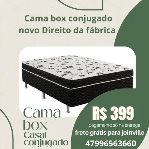 Cama box conjugado casal novo
