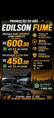 PROMOÇÃO INSULFILME NANO-CERÂMICO 