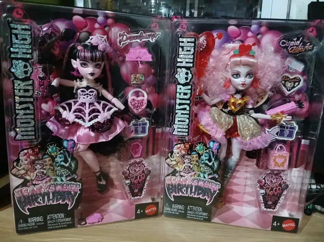 Boneas pronta entrega Monster high draculaura e cupido G3 scary sweet birthday 1600 anos