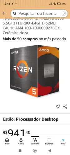 Ryzen 5 5600 muito forte principalmente pra jogos 