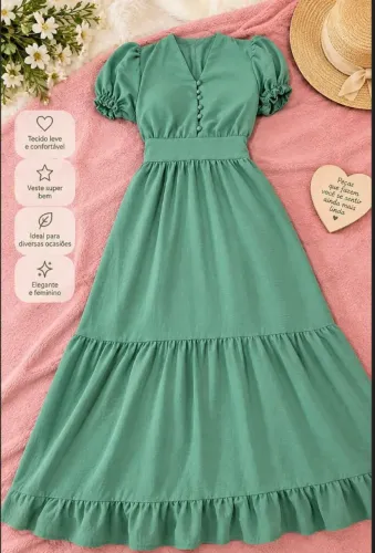 Vestido verde longo feminino