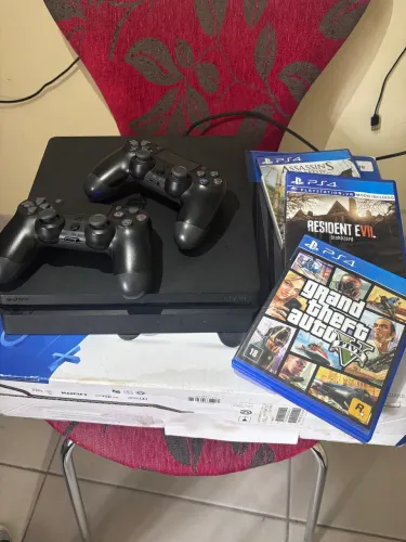 Ps4 Slim - 2 Controle - 6 Jogos. 