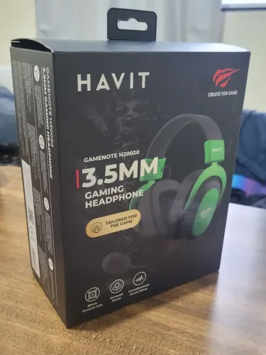 Fone Headset Gamer Havit H2002D Verde P2 PC Xbox PS4 PS5 Completo